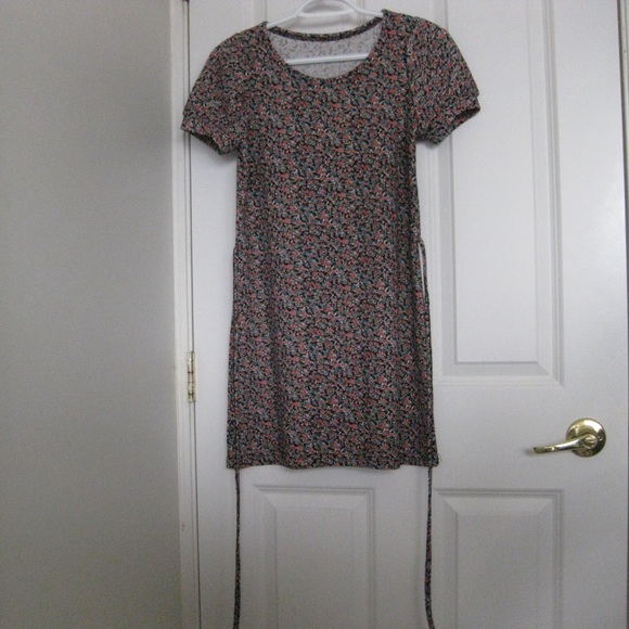 Retro Korean Floral Mini Dress with Ribbon - Picture 7 of 8